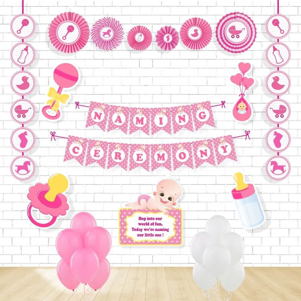 Party Decorz Naming Ceremony Decoration Set 12 Pcs – Baby Naming Ceremony Banner