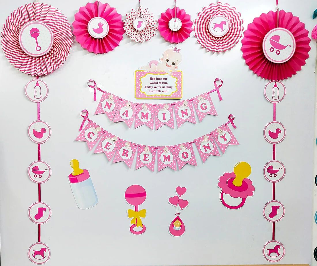 Party Decorz Naming Ceremony Decoration Set 12 Pcs – Baby Naming Ceremony Banner