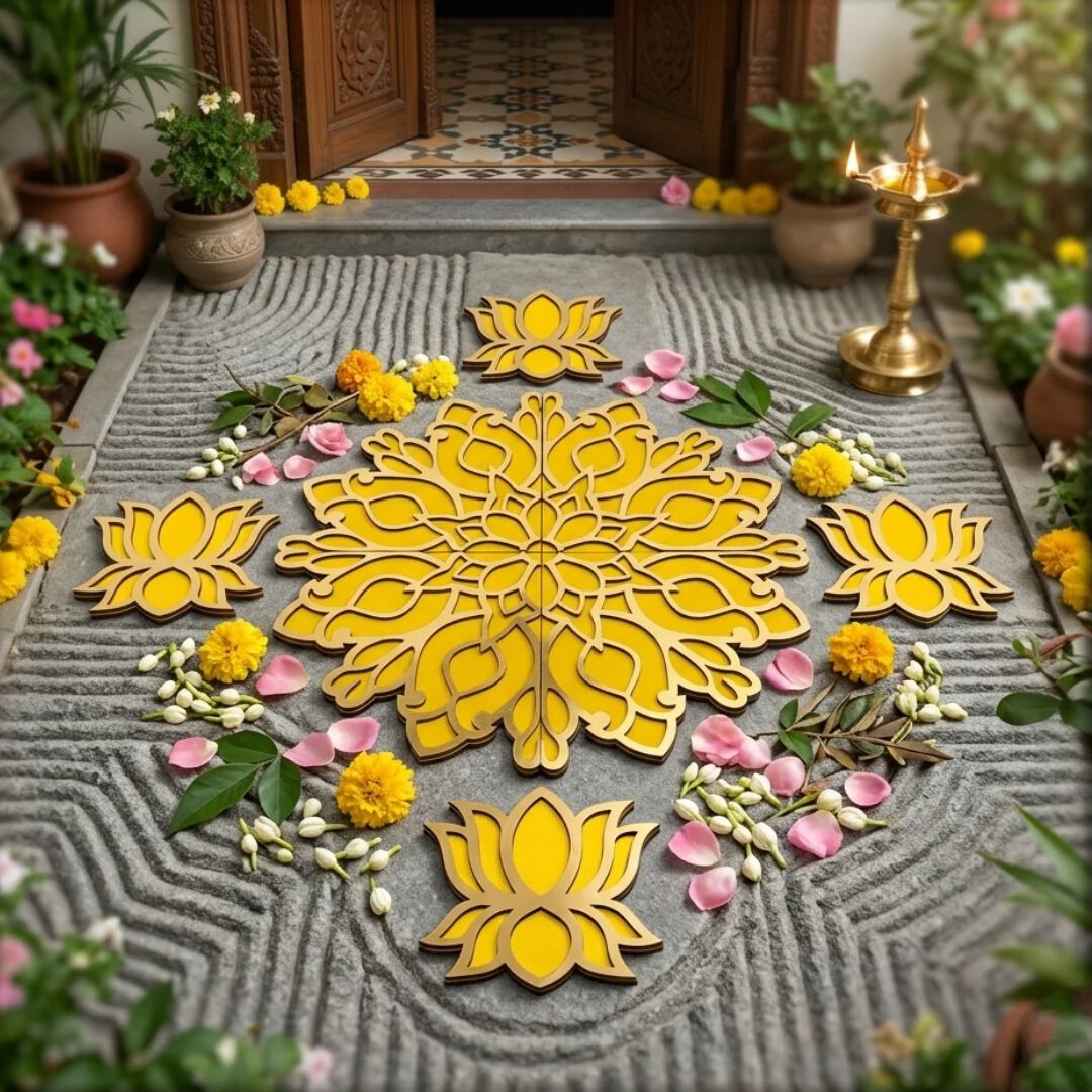 Wooden Rangoli Stencil/Cut-out| Festival