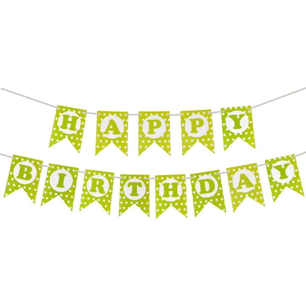 (10pcs) happy birthday polka peapr banner