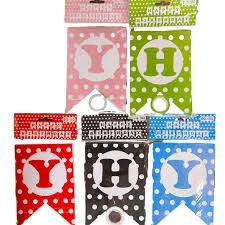 (10pcs) happy birthday polka peapr banner