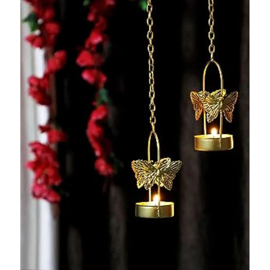 Butterfly Hanging Metal Tea Light Candle Holder