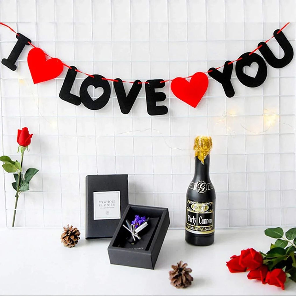 I Love You Banner For Decoration
