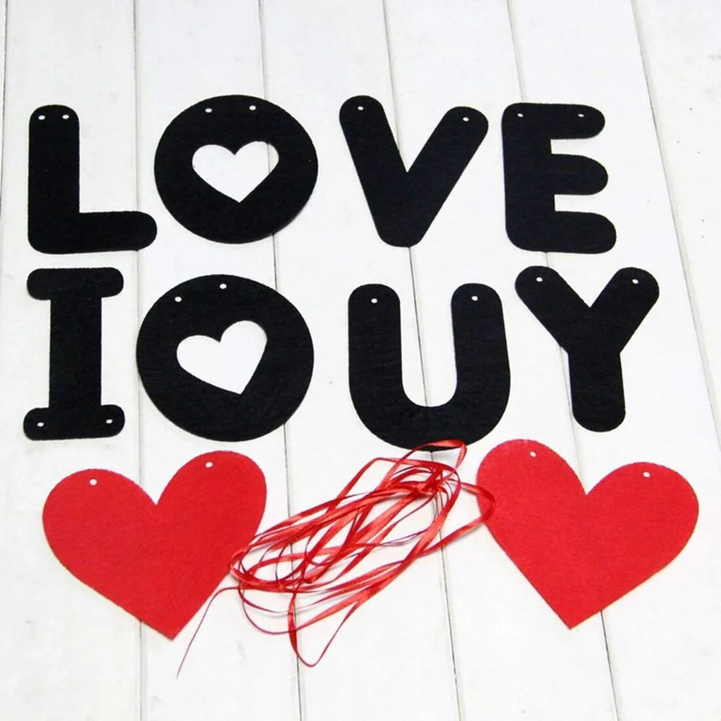 I Love You Banner For Decoration