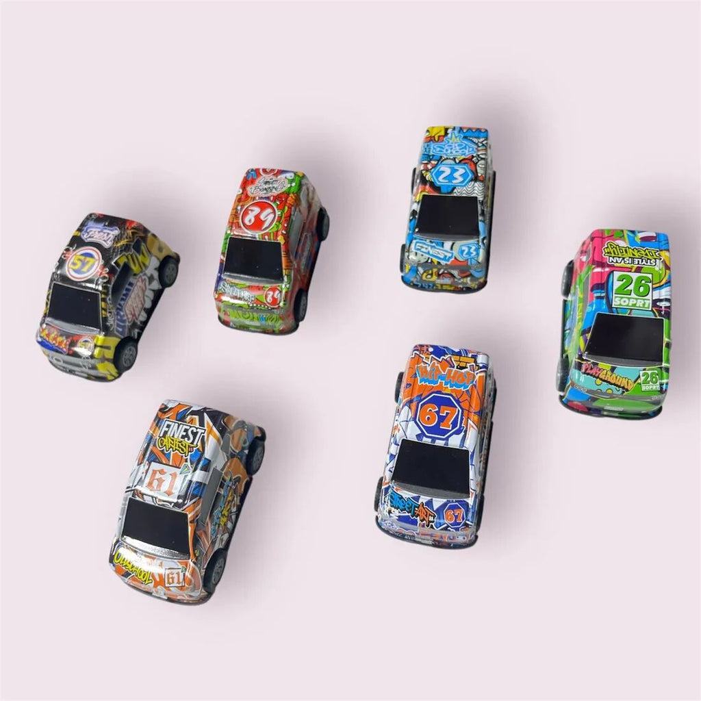 Car Set of 6 Toy for Kids, Small Racing Pull Back Car, Diecast Model