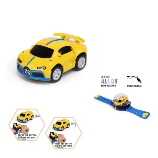 Mini Remote Control Watch Car Cartoon Watch Car Toy Bugatti Model