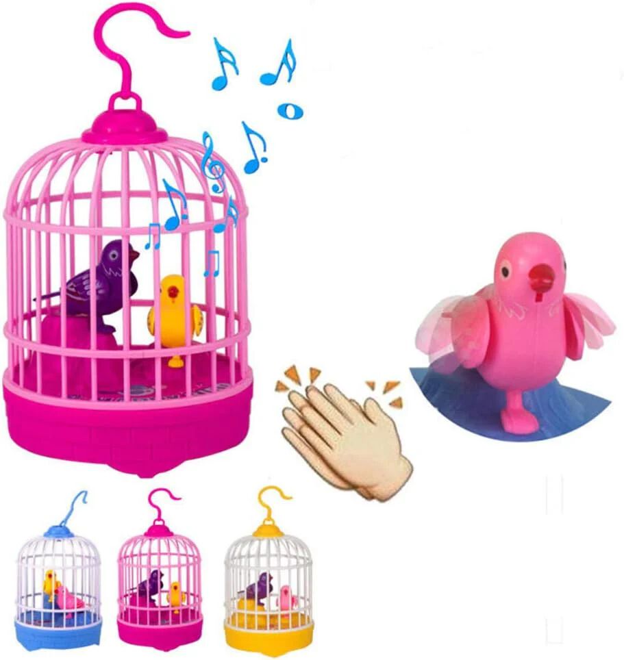 Repeating parrot Toy Chirping Bird in Cage
