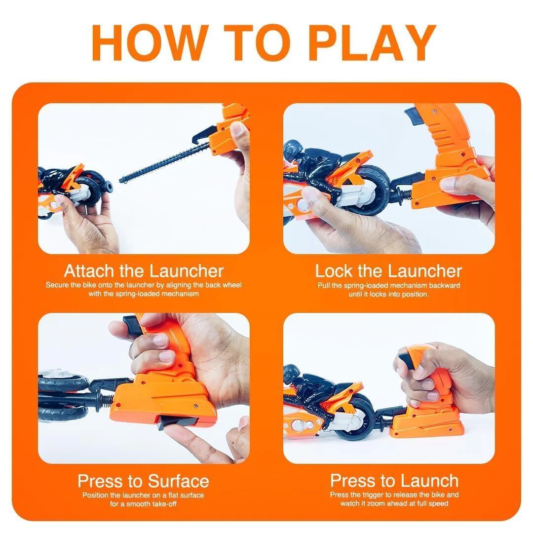Super Bike Toy – Spring-Loaded Friction Vehicle Bike Toy