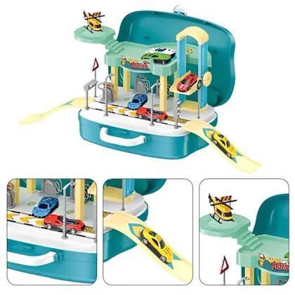 MT HUB Realistic Montessori Toys for Kids Car Ramp Toys with Storage Box