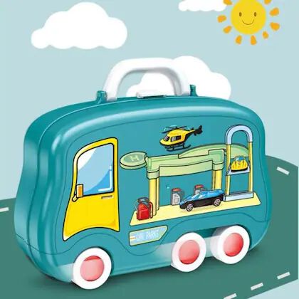 MT HUB Realistic Montessori Toys for Kids Car Ramp Toys with Storage Box