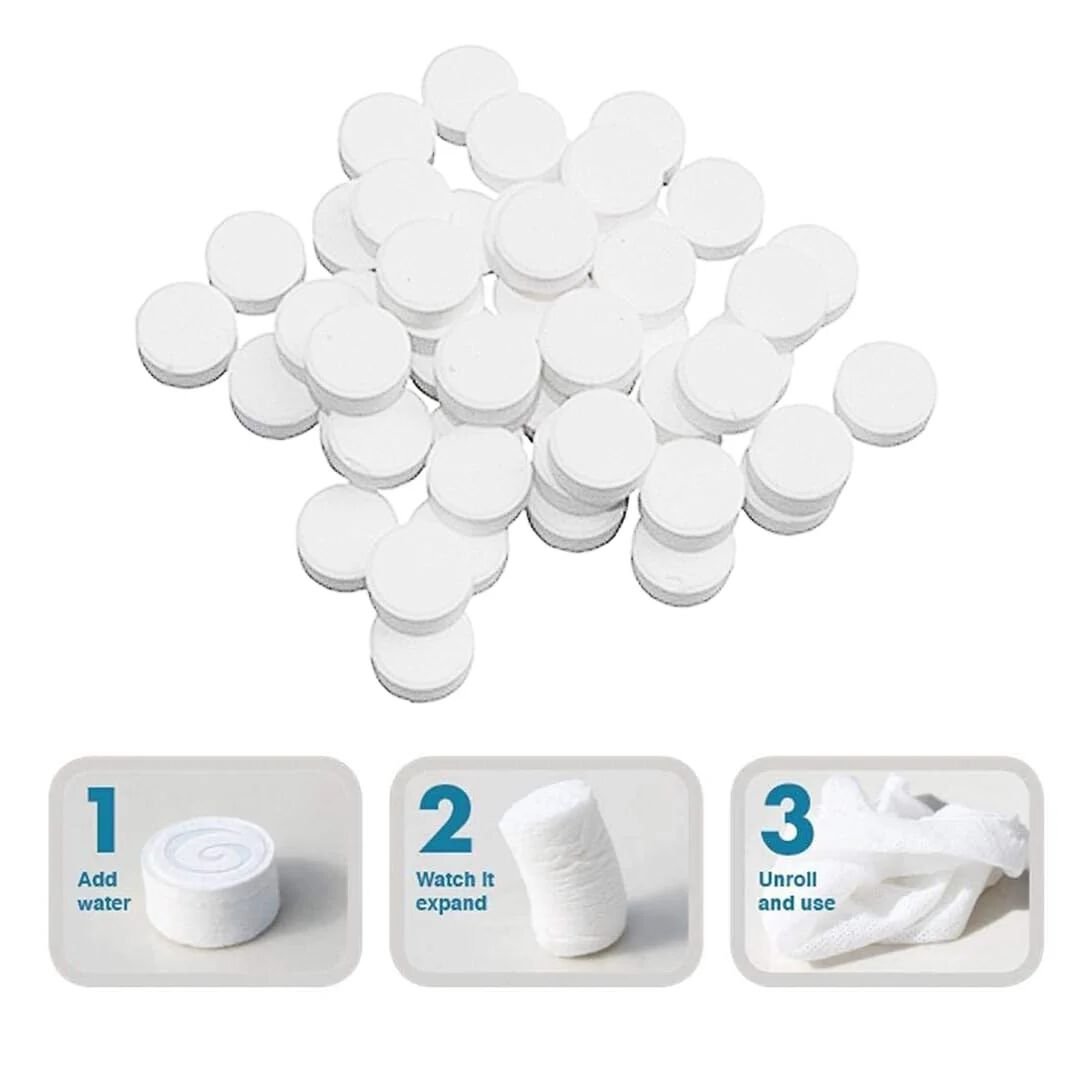 {Pack of 6} Towel Tablets, Facial Cleansing Tissue, Mini Tablets Disposable Towels