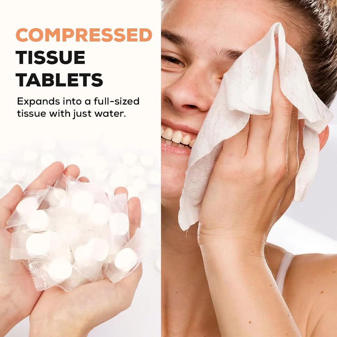 {Pack of 6} Towel Tablets, Facial Cleansing Tissue, Mini Tablets Disposable Towels