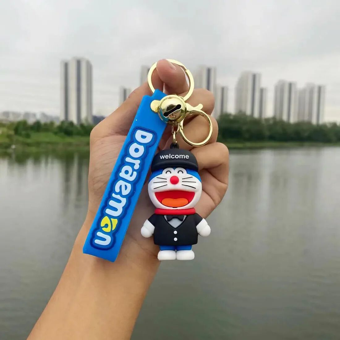 Doraemon Cartoon Blue Chubby Keychain for Kids