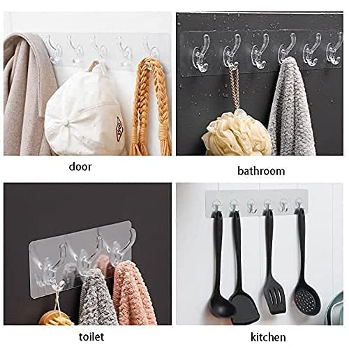 20116 Wall Hooks Hanger for Hanging Clothes Strong Self Adhesive Magic Sticker
