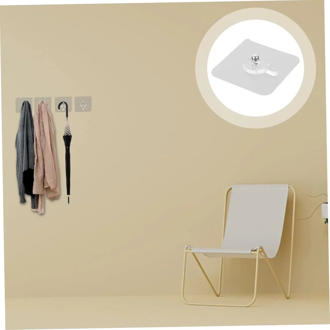 Drywall Anchor Kit 12pcs Invisible Hooks Adhesive Stickers Picture Hangers for Easy Wall Installation