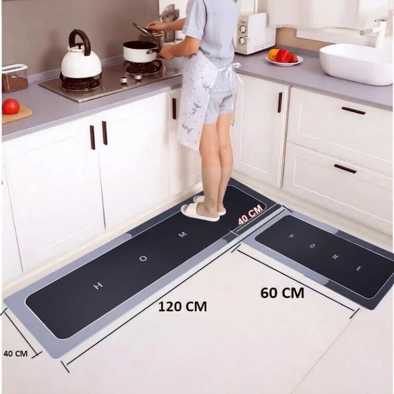 {2 Pcs} Kitchen Mats, Waterproof Kitchen Standing Desk Mat Floor Mats, for Kitchen Floor, Sink – (120 * 40 cm, 40 * 60 cm, Multicolor)