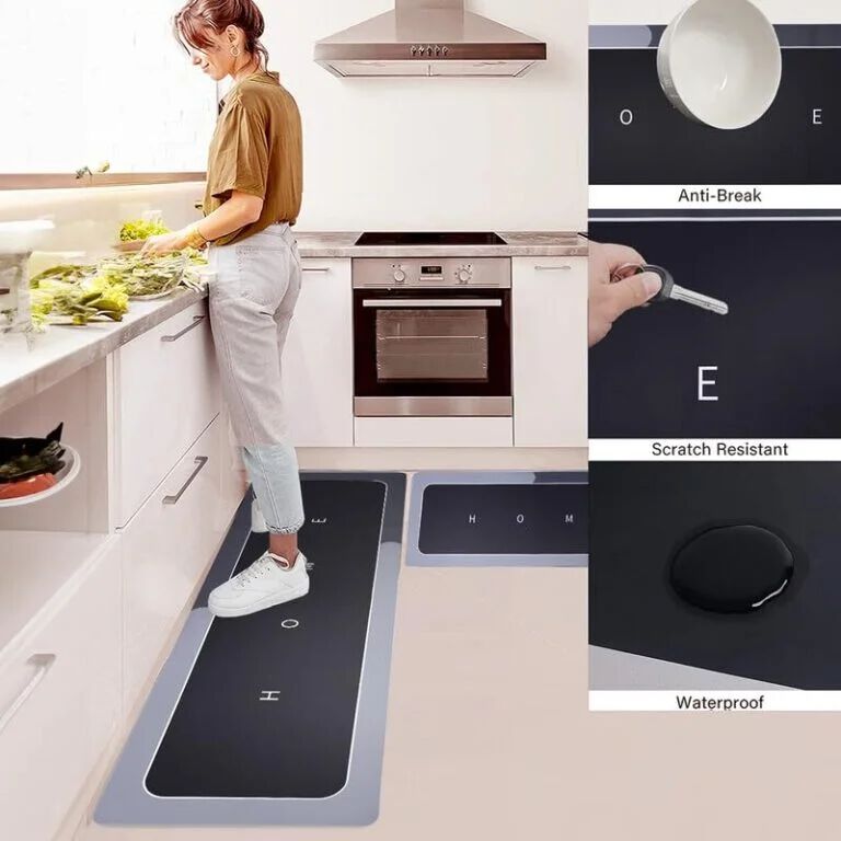 {2 Pcs} Kitchen Mats, Waterproof Kitchen Standing Desk Mat Floor Mats, for Kitchen Floor, Sink – (120 * 40 cm, 40 * 60 cm, Multicolor)
