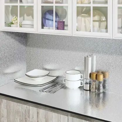 Meters Kitchen Waterproof Self-Adhesive Anti-Mold and Heat Resistant Oil Proof Aluminium Foil Paper Sticker Roll