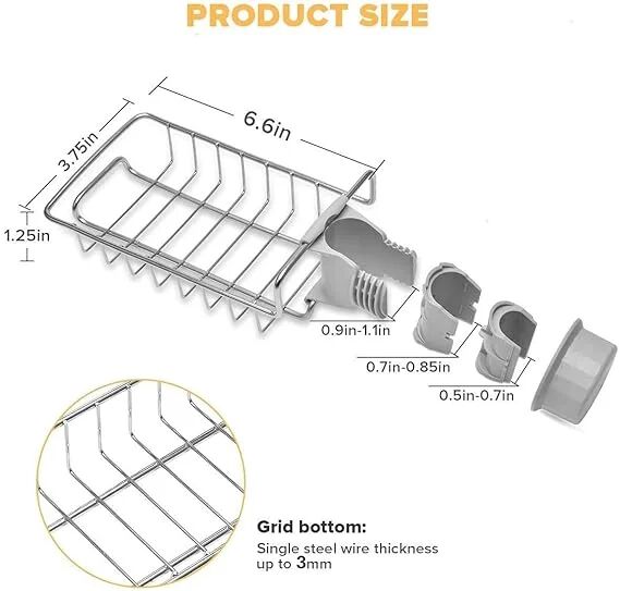 Kitchen Sink Stainless Steel Hanging Faucet Drain Rack