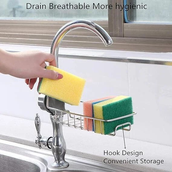 Kitchen Sink Stainless Steel Hanging Faucet Drain Rack