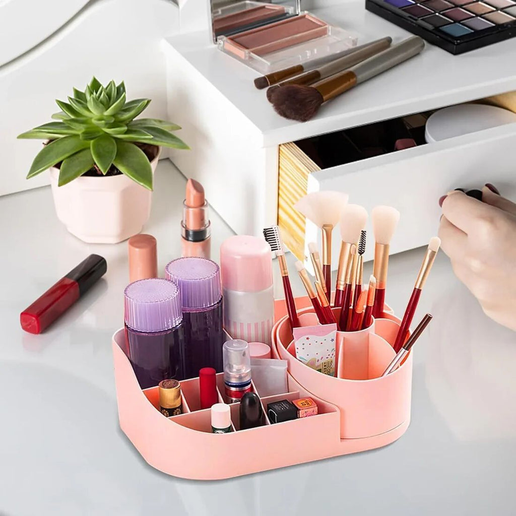 360° Rotating Makeup Brushes Organizer, Cosmetics Organizer, Durable Makeup Box