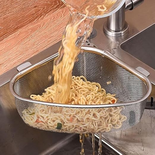 Multifunctional Food Strainer Stainless Steel Sink Corner Strainer