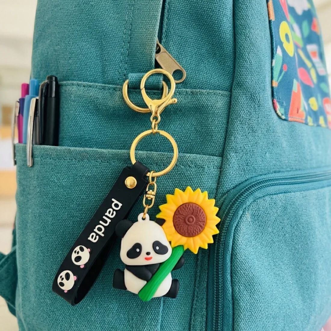 Kawaii Silicone Panda Keychain