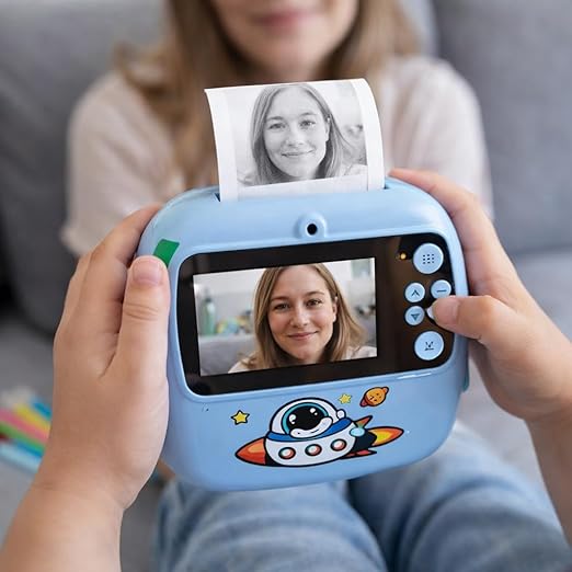 Kids Instant Print Camera for Children | DIY Thermal Printing Digital Camera with Color Pens & Paper Rolls