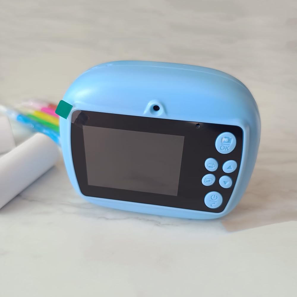 Kids Instant Print Camera for Children | DIY Thermal Printing Digital Camera with Color Pens & Paper Rolls