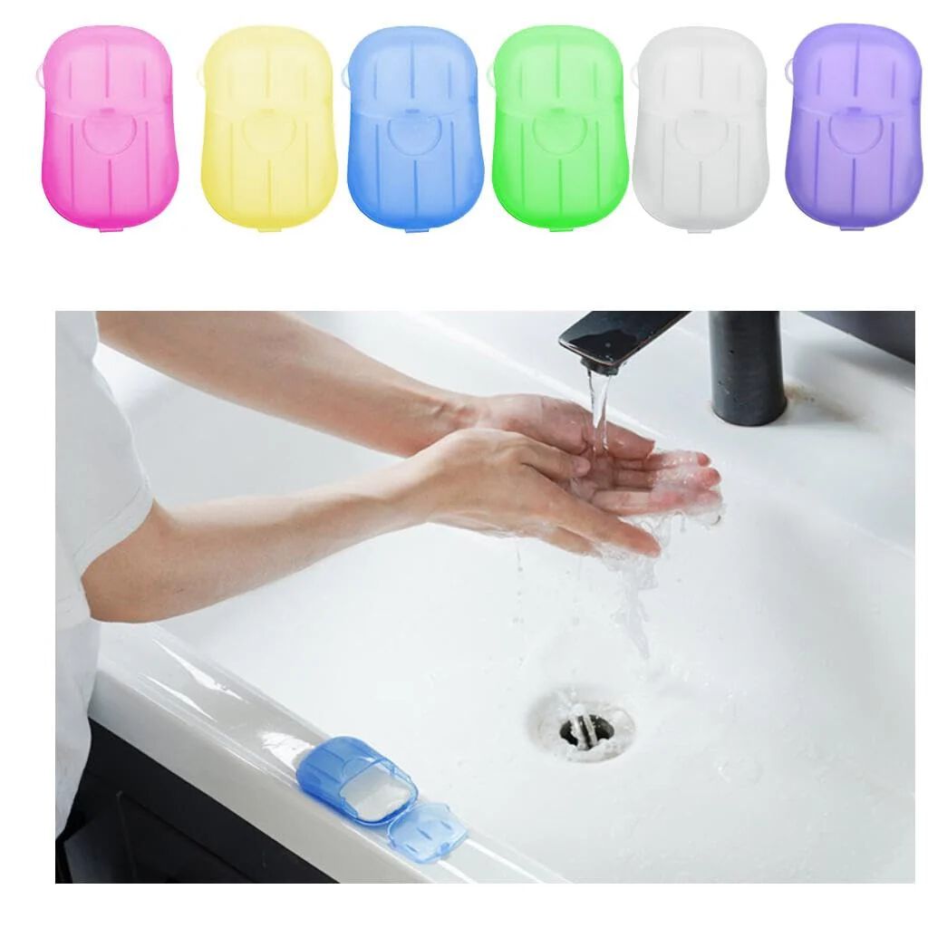 Mini Travel Paper Soap With Case - 20 Sheets (1 BOX)