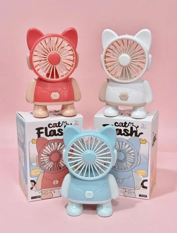 Cute Portable Rechargeable Mini Robot USB Hand Fan
