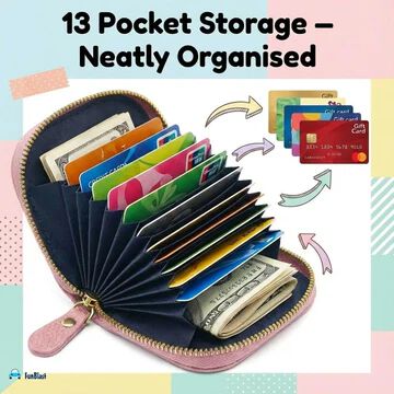 Cute Duck Card Holder – 13 Compartment Mini PU Leather Wallet for Kids & adult