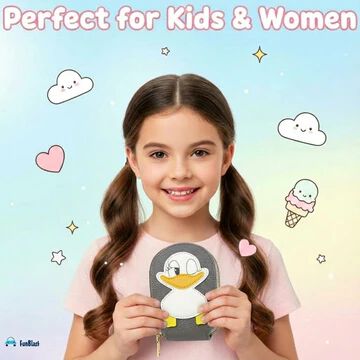 Cute Duck Card Holder – 13 Compartment Mini PU Leather Wallet for Kids & adult