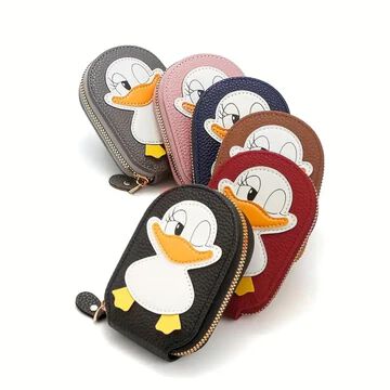 Cute Duck Card Holder – 13 Compartment Mini PU Leather Wallet for Kids & adult
