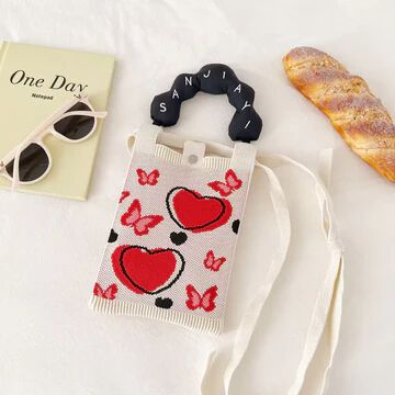 Kosoul New fashion shoulder bag mini knitted mobile phone bag