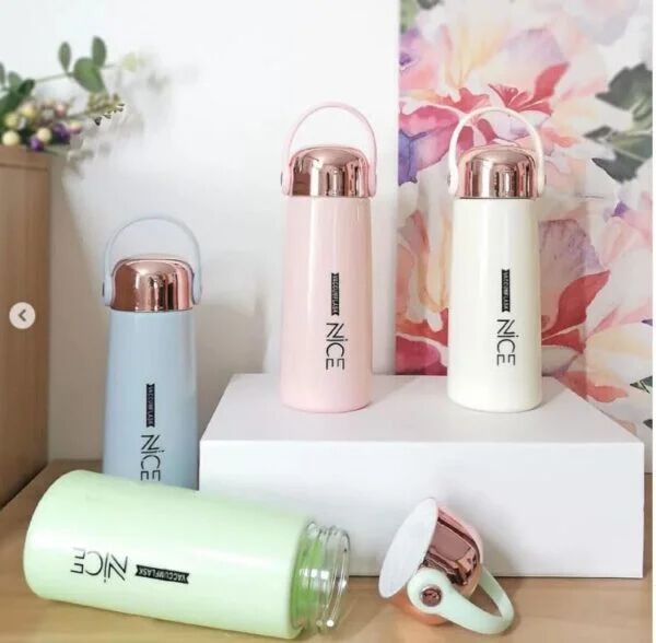 Water Bottles 350Ml With Inner Glass And Outer Plastic Layer Leak Proof