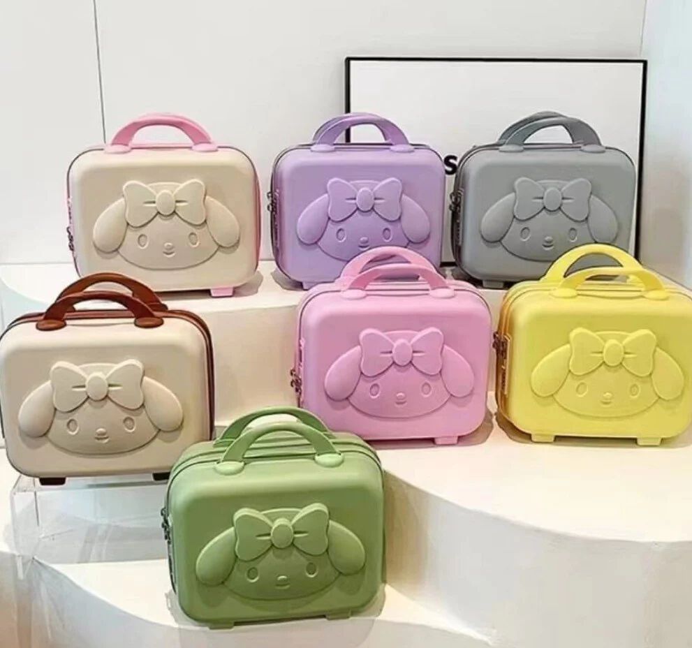 Mini Hard Shell Travel Luggage Makeup Vanity Case with Lock Password Zipper Bag for Women Portable Water Proof Carrying Suitcase Organizer {Random Color}