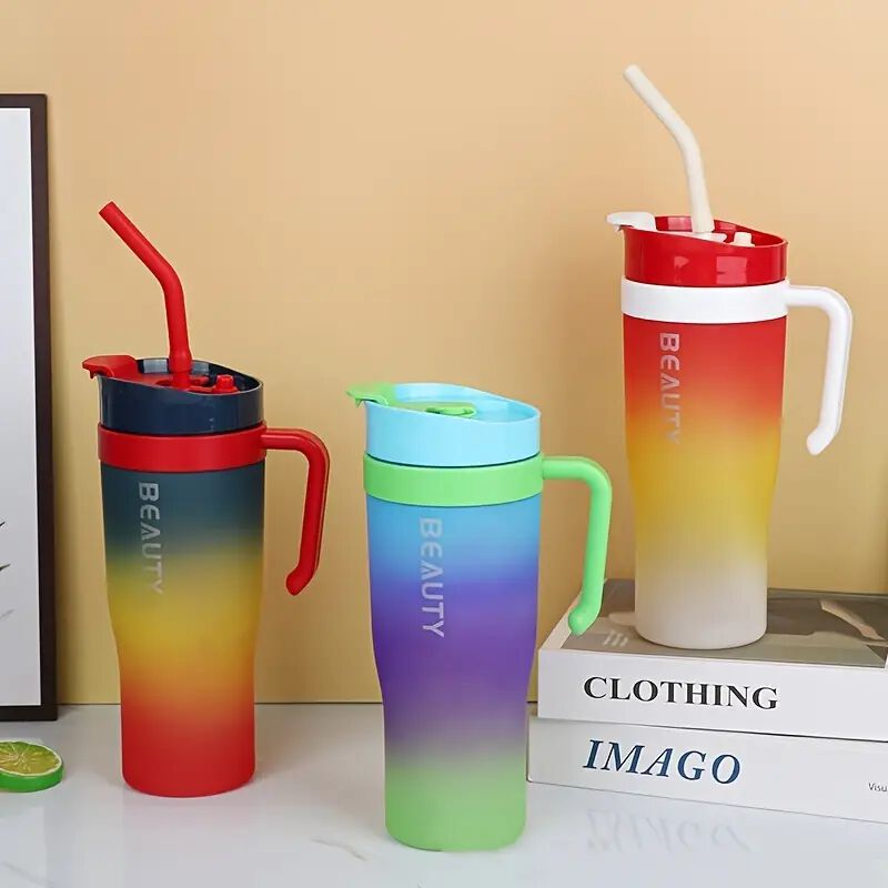 Water Bottle Time Marker With Straw, Unbreakable Leakproof Bpa Free Non-Toxic Sipper Bottle