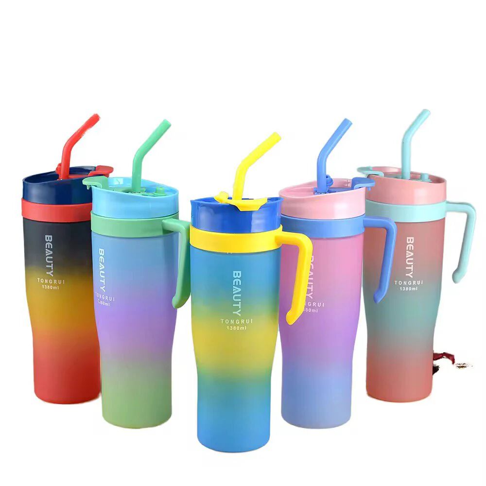 Water Bottle Time Marker With Straw, Unbreakable Leakproof Bpa Free Non-Toxic Sipper Bottle