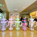 Water Bottle with Straw and Handle Transparent Tumbler Ice Cream Insulated Bottle