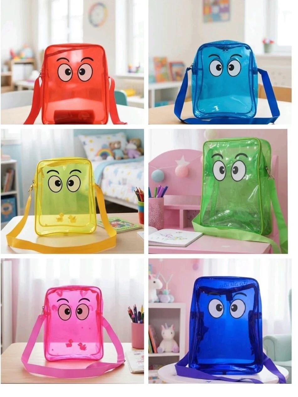 Transparent Crossbody Bag Neon Funky Eye Sling Bag