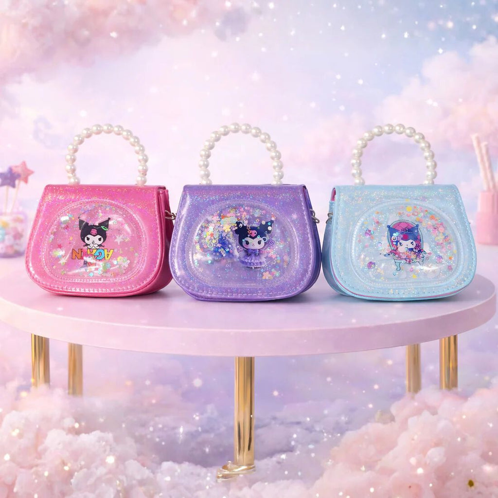 Random design glitter bag for girls shoulder bags