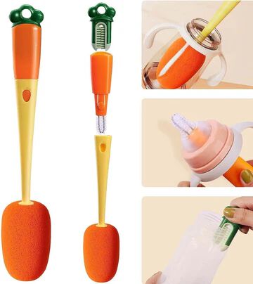 3 in 1 Multifunctional Cleaning Brush, Soft Sponge Cup Cleaning Brush with Long Handle