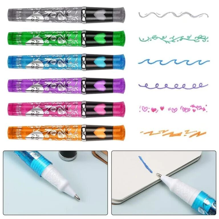 Sketch and Sparkle Tattoo Pens Activity toy Set with Stencils for kids