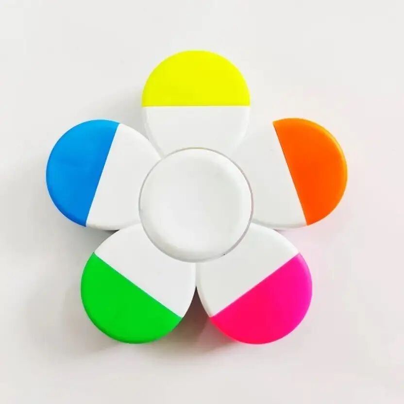 5 in 1 Highlighter Pen Marker Unicorn Flower Shape 5 Colors Stationary Cute