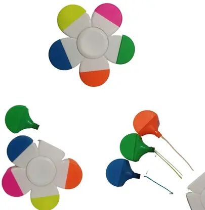 5 in 1 Highlighter Pen Marker Unicorn Flower Shape 5 Colors Stationary Cute