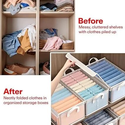 Transparent Folding Cover Storage Bins – Waterproof, Multi-Purpose Clothes Organizer