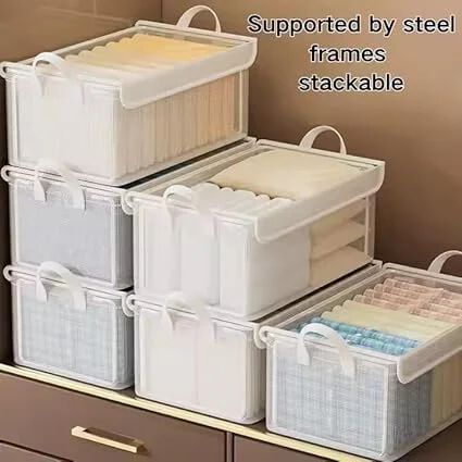 Transparent Folding Cover Storage Bins – Waterproof, Multi-Purpose Clothes Organizer