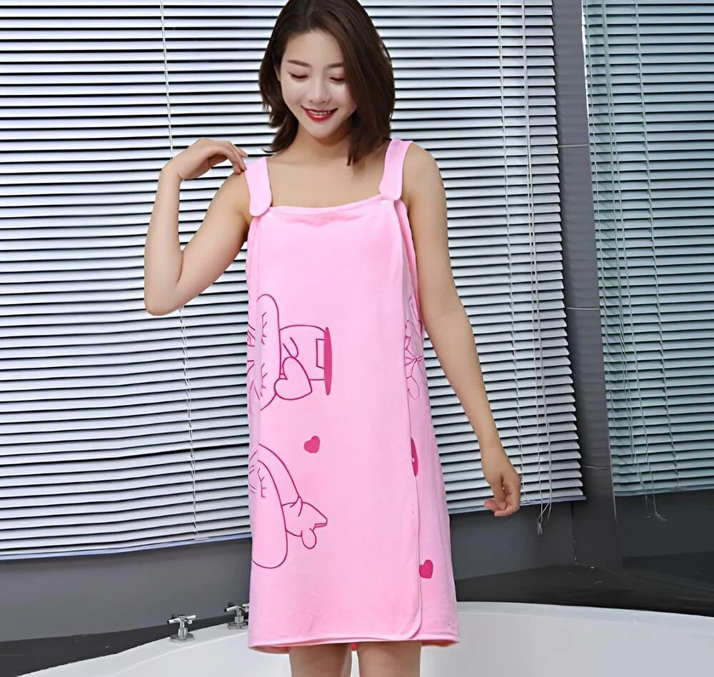 Women Bath Towel Wearable Bath Robe Beach Towel Dress Lady Spa Shower Towel Body Wrap Free Size