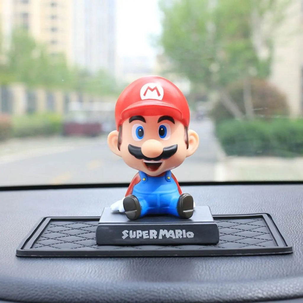 Super Hero Action Figure Limited Edition Bobblehead with Mobile Holder for Car Dashboard (Super Mario)